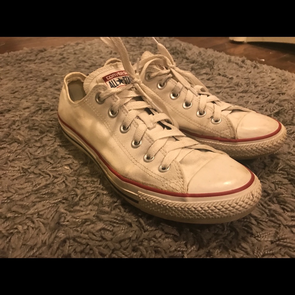 Lightly worn white low top converse
